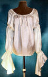 white long sleeved pirate blouse, wench top